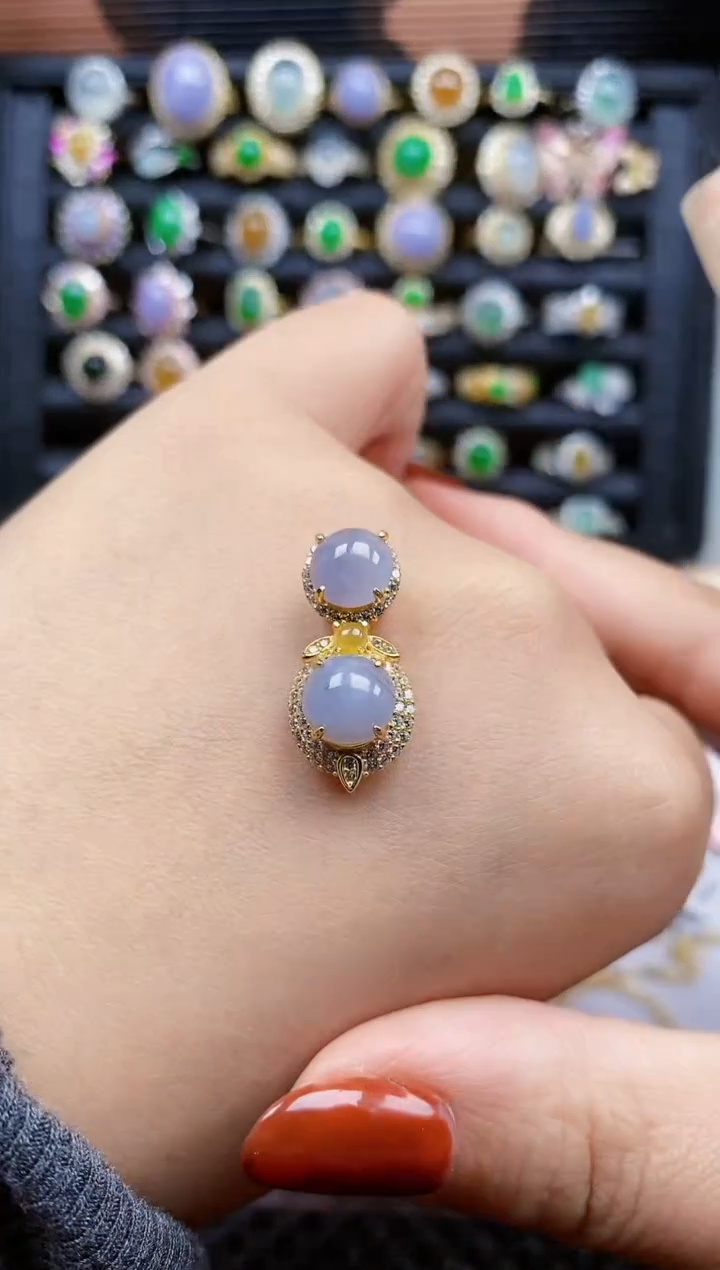 银S925镶嵌戒指翡翠289