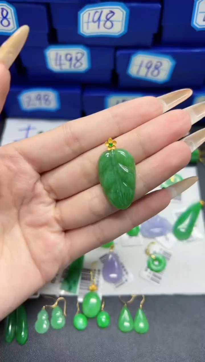 【闪购商品】翡翠颈饰18K金镶嵌Y缅料A货/支持复检/一件  