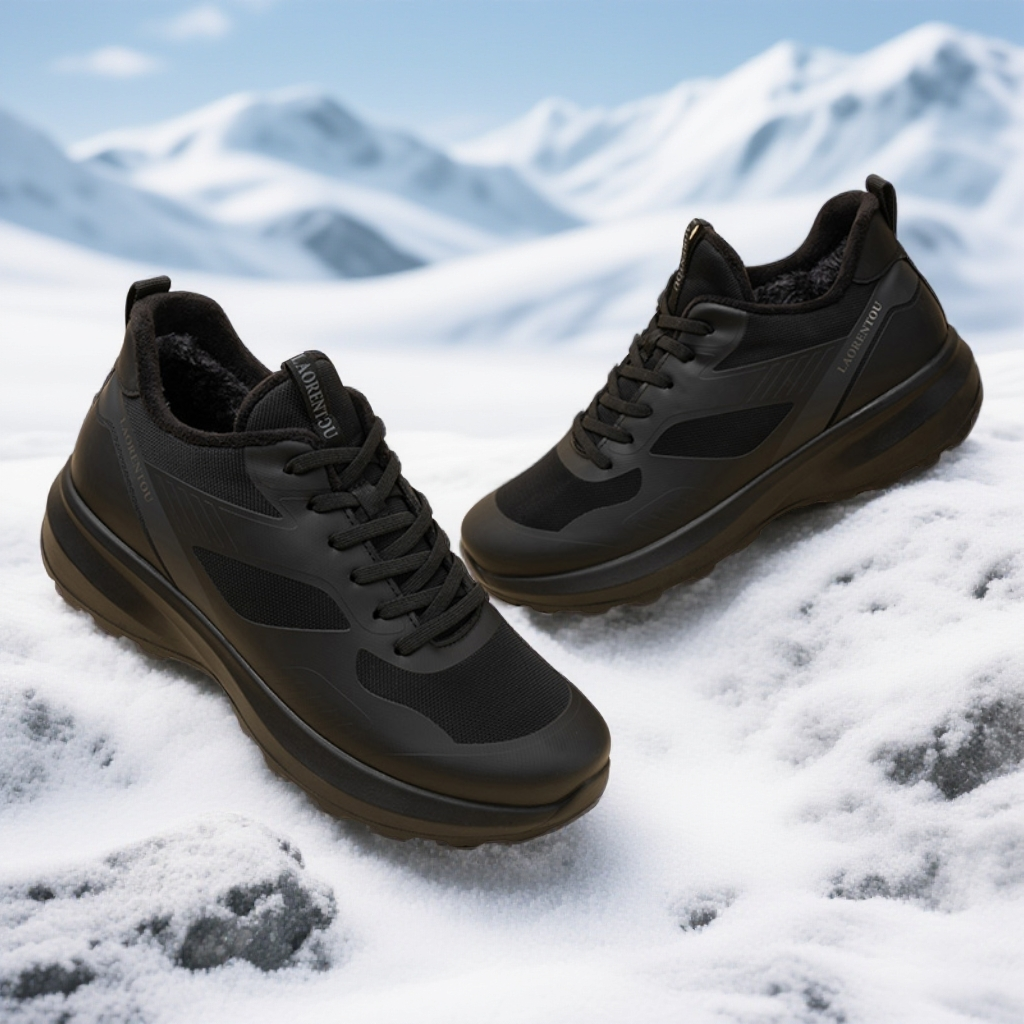 老人头2025秋冬通勤男鞋舒适轻便厚底户外鞋防滑减震休闲运动鞋