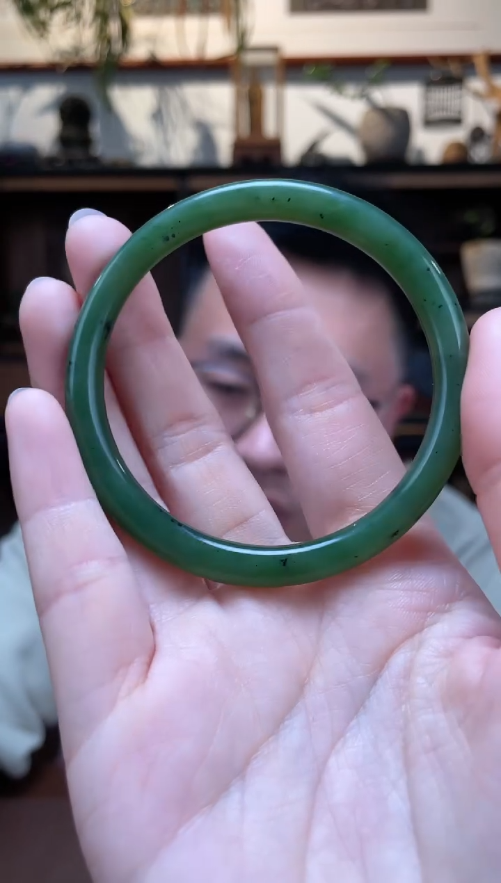 【闪购商品】和田玉手镯未镶嵌56#碧玉手镯YR