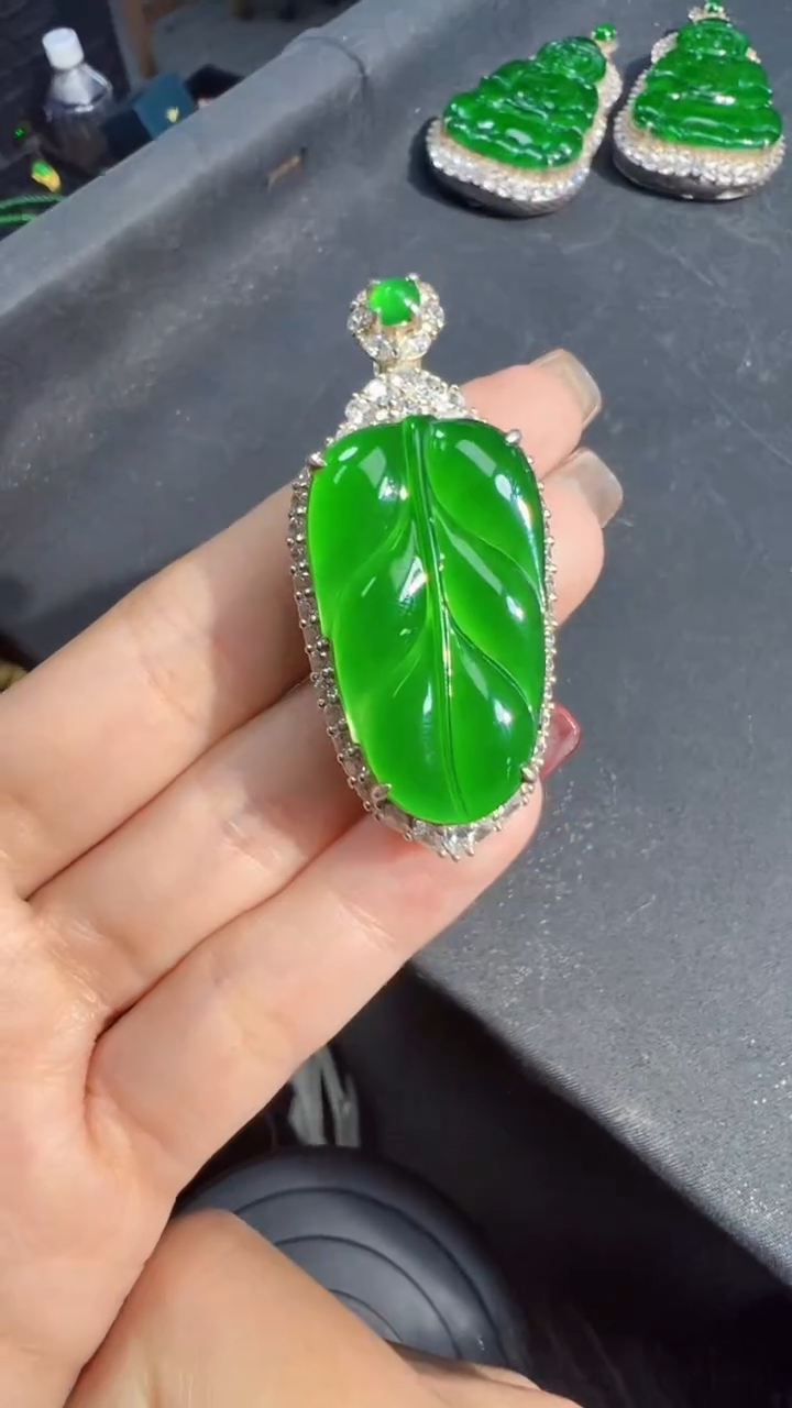 【闪购商品】定制翡翠未镶嵌叶子1