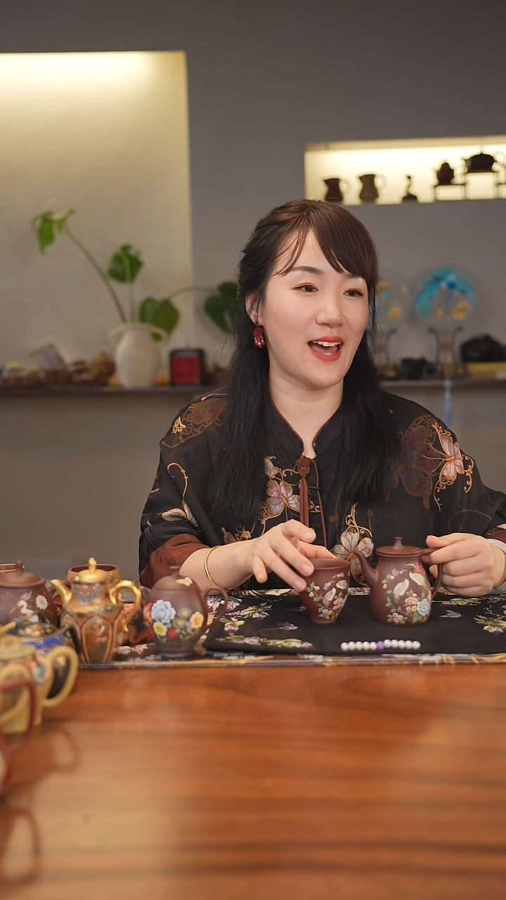 紫砂茶宠仙鹤宫灯一壶一杯