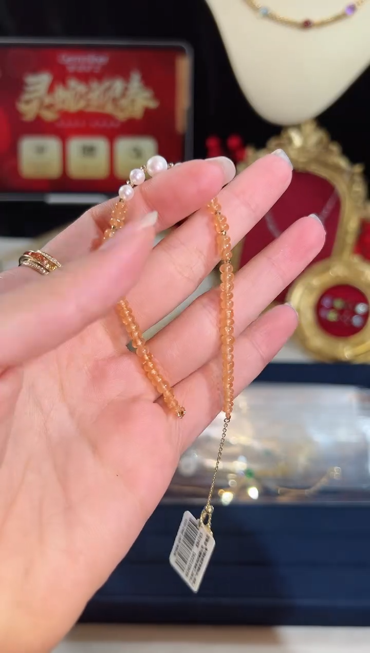 【闪购商品】石榴石手链18K金镶嵌BB4765#-Y#62