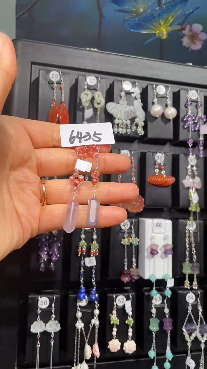 银S925镶嵌耳饰紫晶喜欢拍