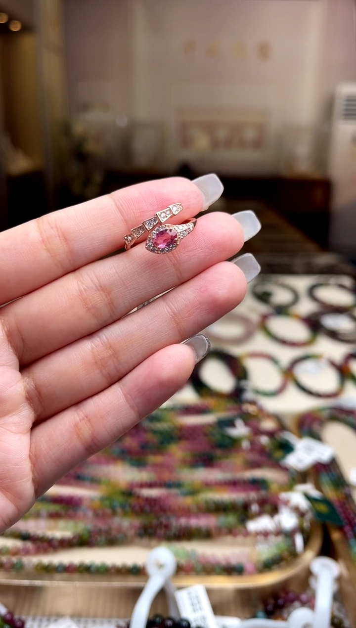 【闪购商品】碧玺/银S925镶嵌碧玺戒指多样性发货