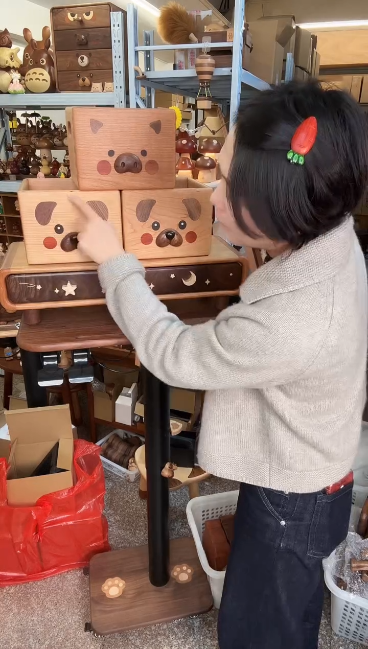 木瑕疵樱桃木狗筐