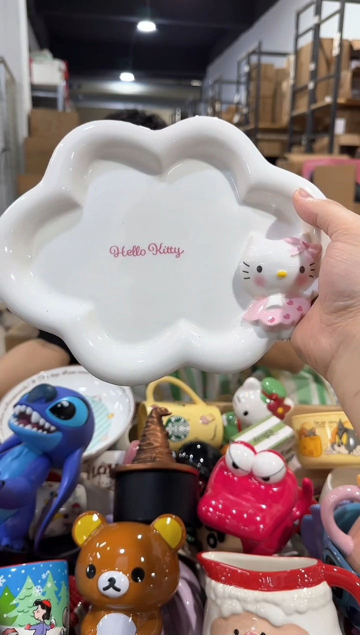 瓷片原盒kt猫云朵盘