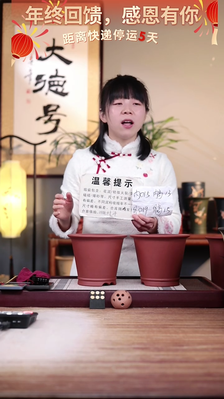 【闪购商品】紫砂花盆瑕疵清水泥圆斗笠一对无托