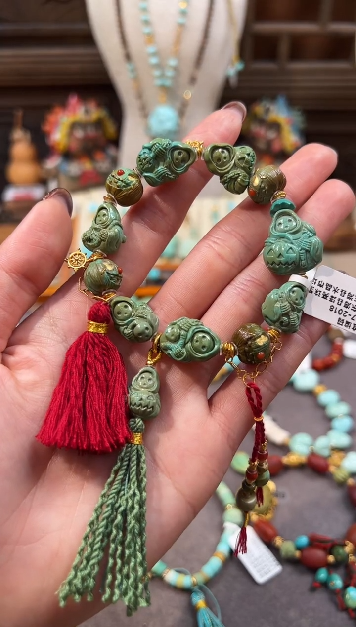 18K金镶嵌绿松石手链绿松石手链