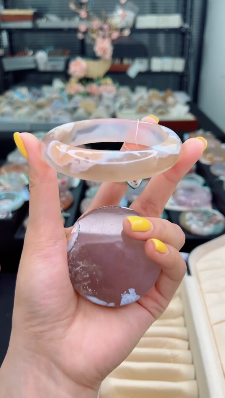 【闪购商品】石英质玉未镶嵌手镯57圈口（赠品镯心）3330280