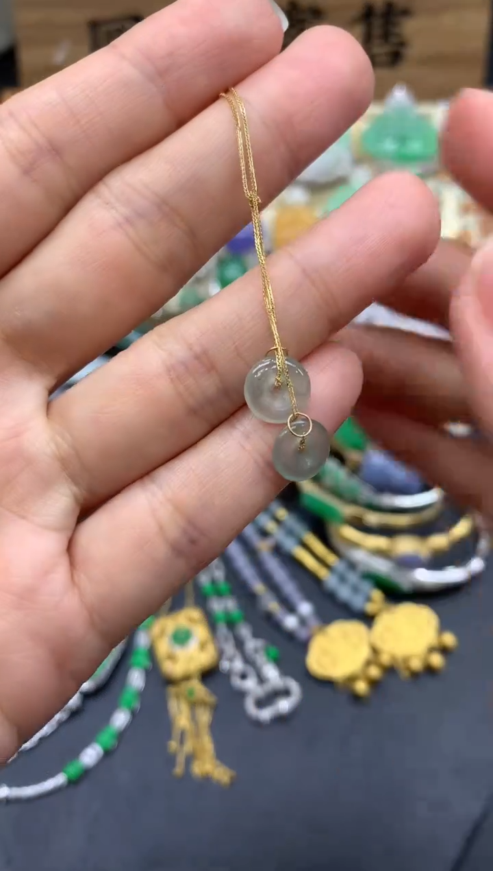 【闪购商品】翡翠耳饰18K金镶嵌22-中国好珍宝