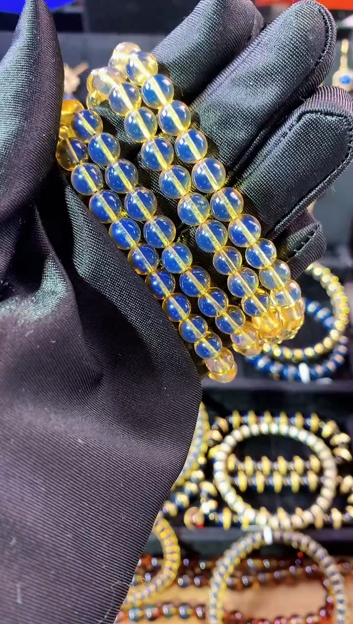 【闪购商品】琥珀珠宝奇石未镶嵌7mm高蓝108串