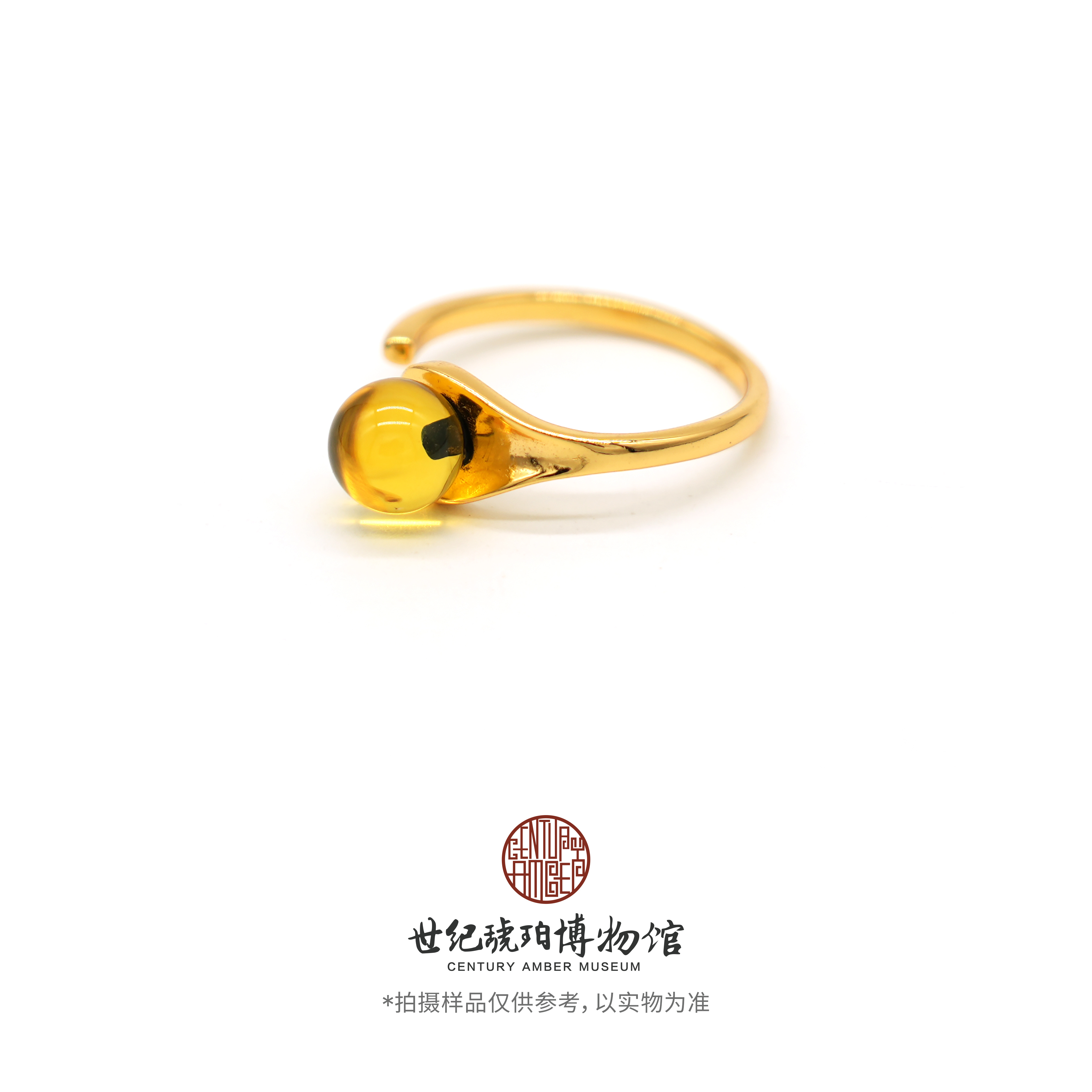 蓝珀银戒指-33002070