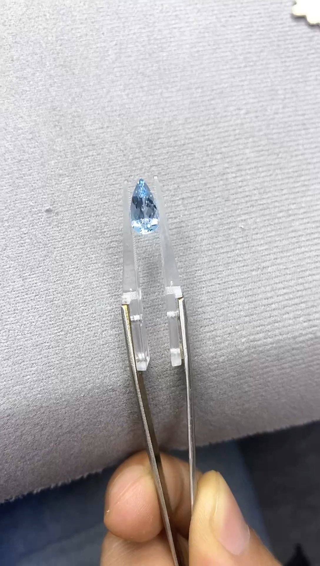 【闪购商品】海蓝宝石裸石未镶嵌1.3ct 圣马利亚水滴型