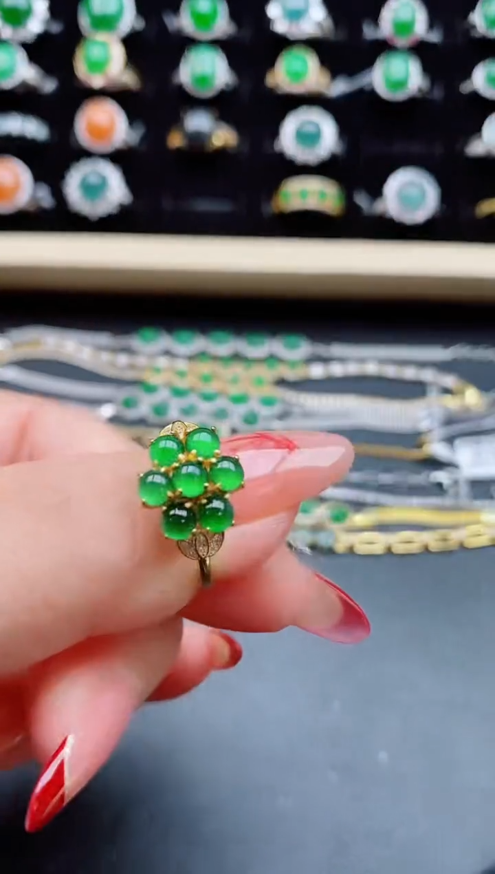 【闪购商品】翡翠戒指银S925镶嵌1231