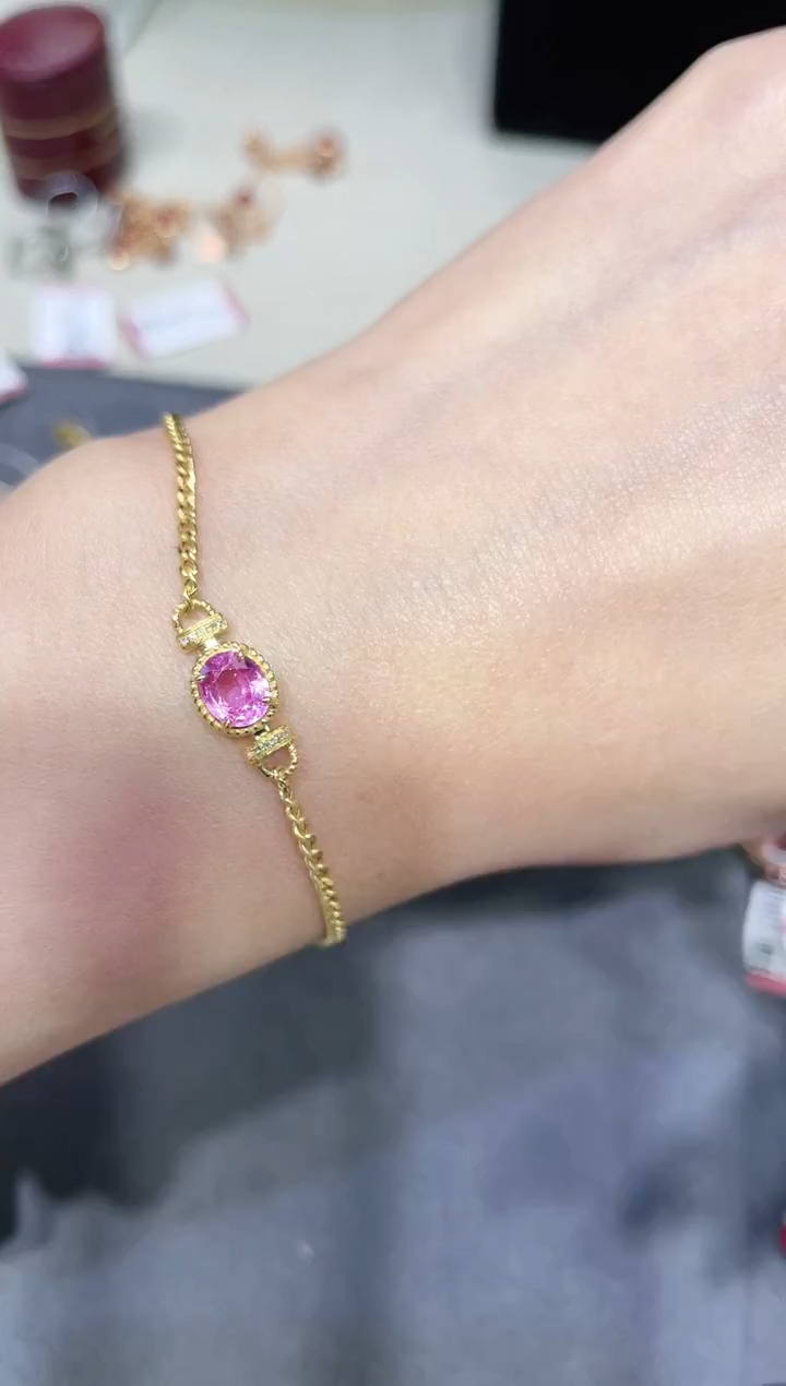 【闪购商品】彩色蓝宝石手链18K金镶嵌·