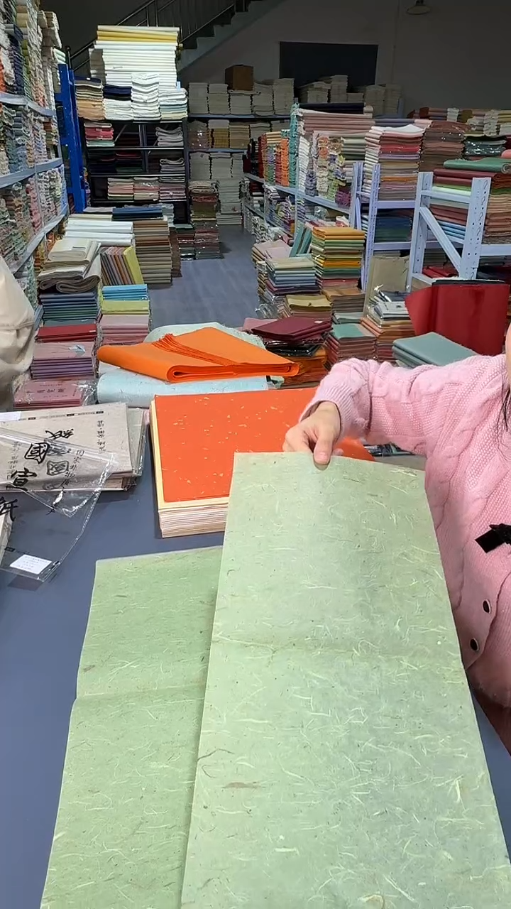 纯手工23*45cm五色50张猛料雁楮清水云龙