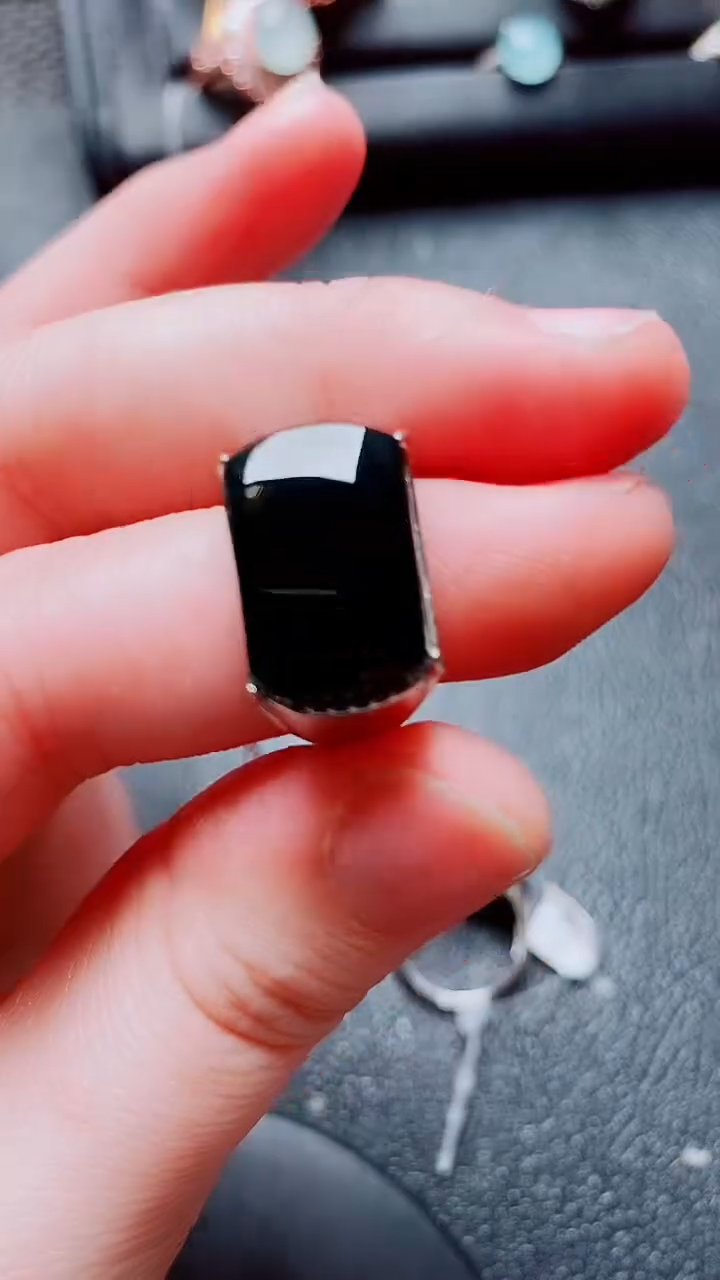 银S925镶嵌戒指翡翠111