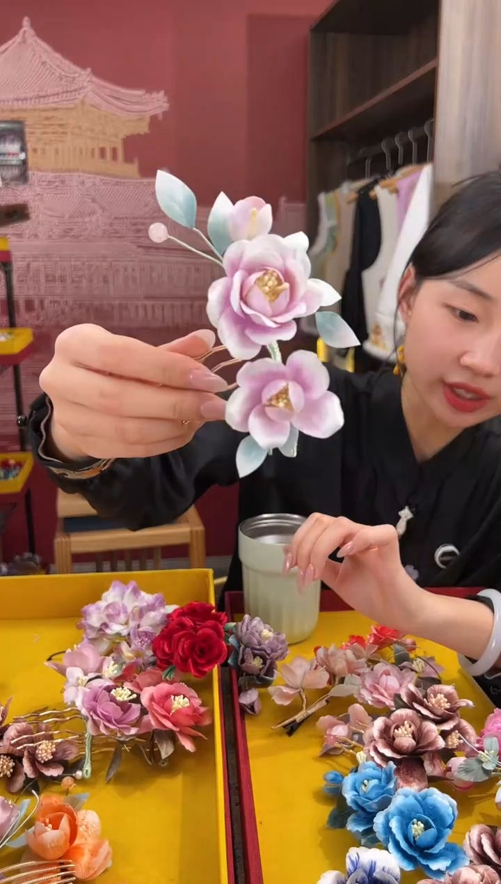 【闪购商品】刺绣非遗绒花（发饰）