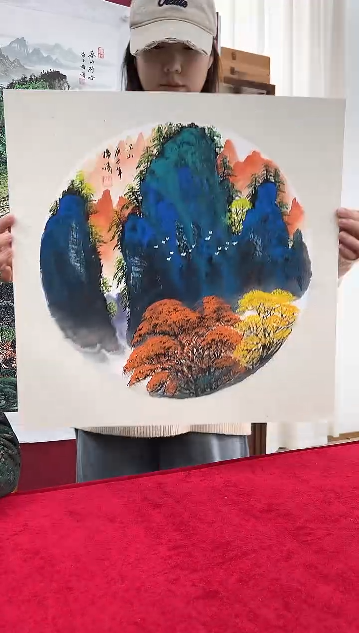 国画梅清老师1平尺山水卡纸作品