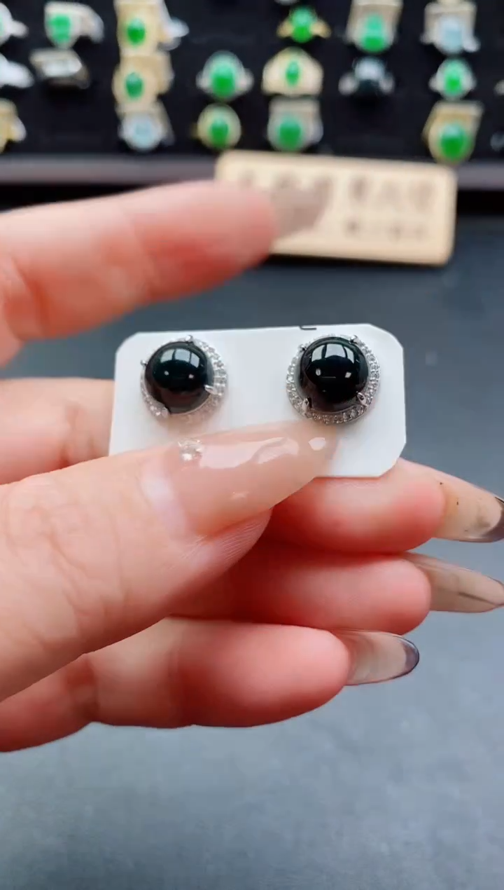 银S925镶嵌戒指翡翠1