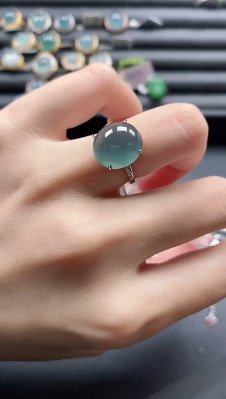 【闪购商品】翡翠戒指银S925镶嵌11111