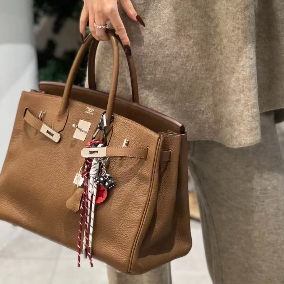 99新 Hermes/爱马仕 birkin30  3G板栗色内拼斑鸠灰扣 tc皮D刻