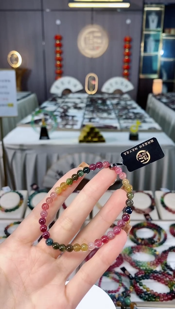 未镶嵌老矿碧玺单圈手串5mm+碧玺dan多样性发货一条