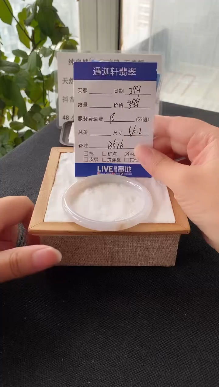 未镶嵌手镯翡翠56圈口 B676编码