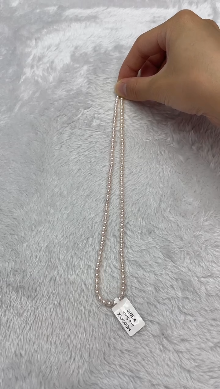 海水珍珠银S925镶嵌项链AK4-4.5mm