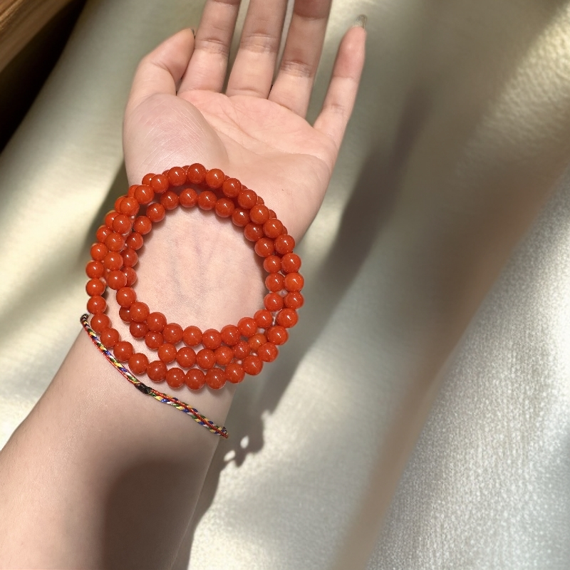 锦红卡6毫米三圈手串