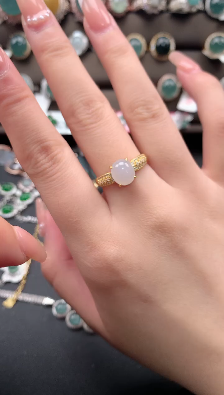 【闪购商品】翡翠戒指银S925镶嵌521412