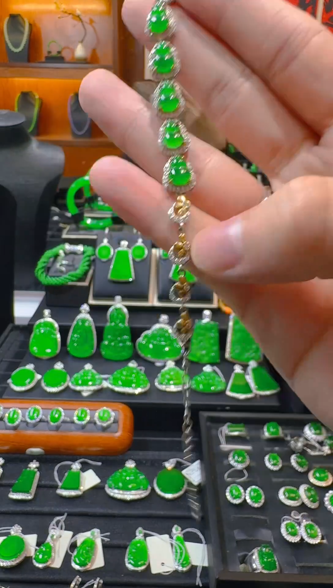 【闪购商品】翡翠手链银S925镶嵌天然A货翡翠