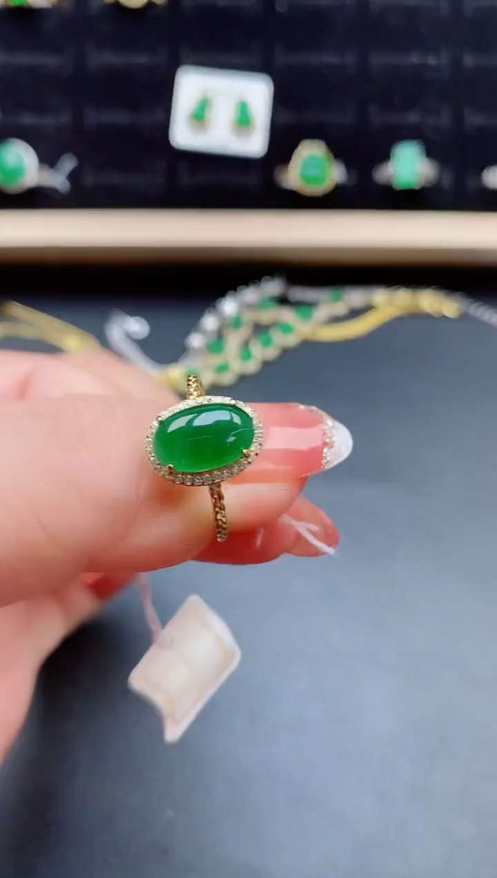 【闪购商品】翡翠戒指银S925镶嵌12121
