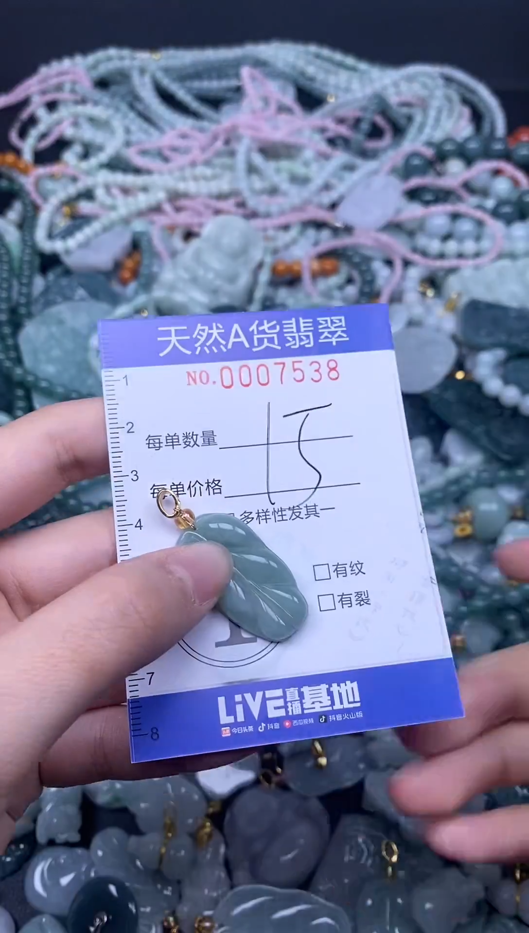 颈饰未镶嵌翡翠天然A货翡翠007538