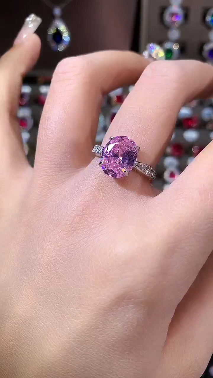 无925银帕帕粉色戒指911