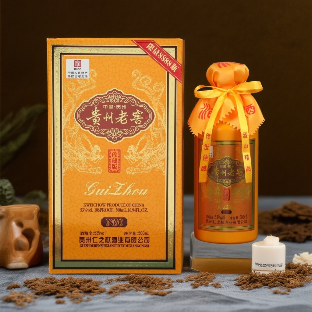 徽曹福贵州老窖酱香型纯粮酿造白酒53%Vol500ml