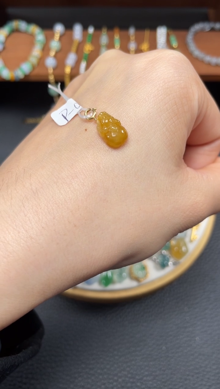 【闪购商品】翡翠吊坠(不含链)18K金镶嵌一个  JK275