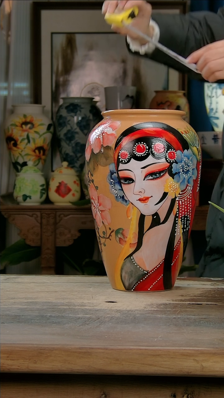 【闪购商品】瓷片景德镇纯手工釉下彩精品花瓶