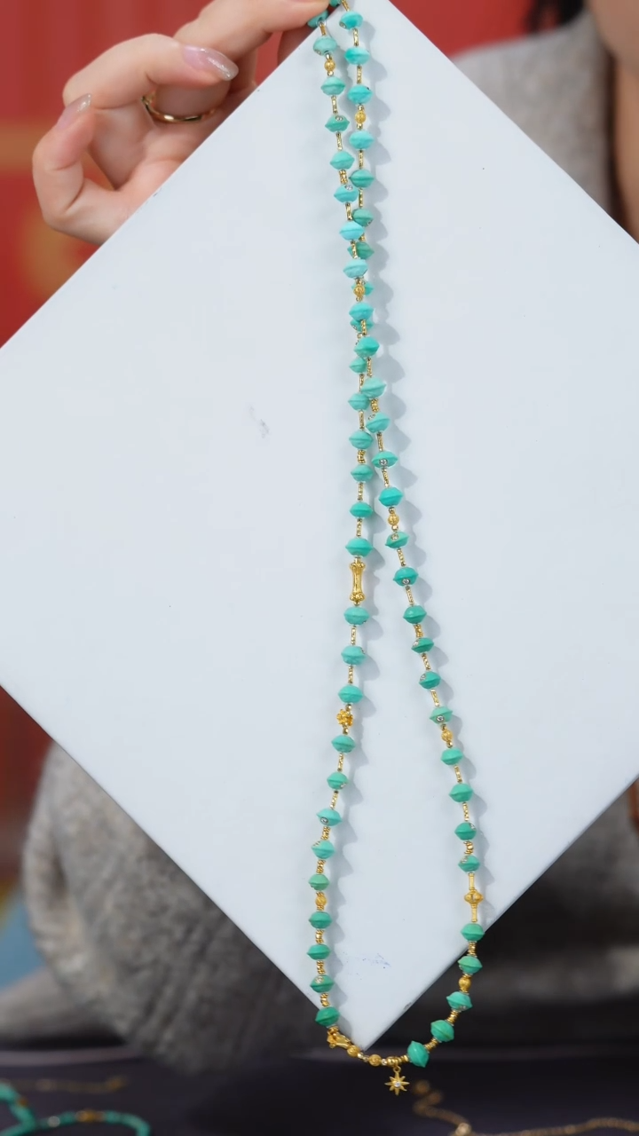 【闪购商品】绿松石项链18K金镶嵌1