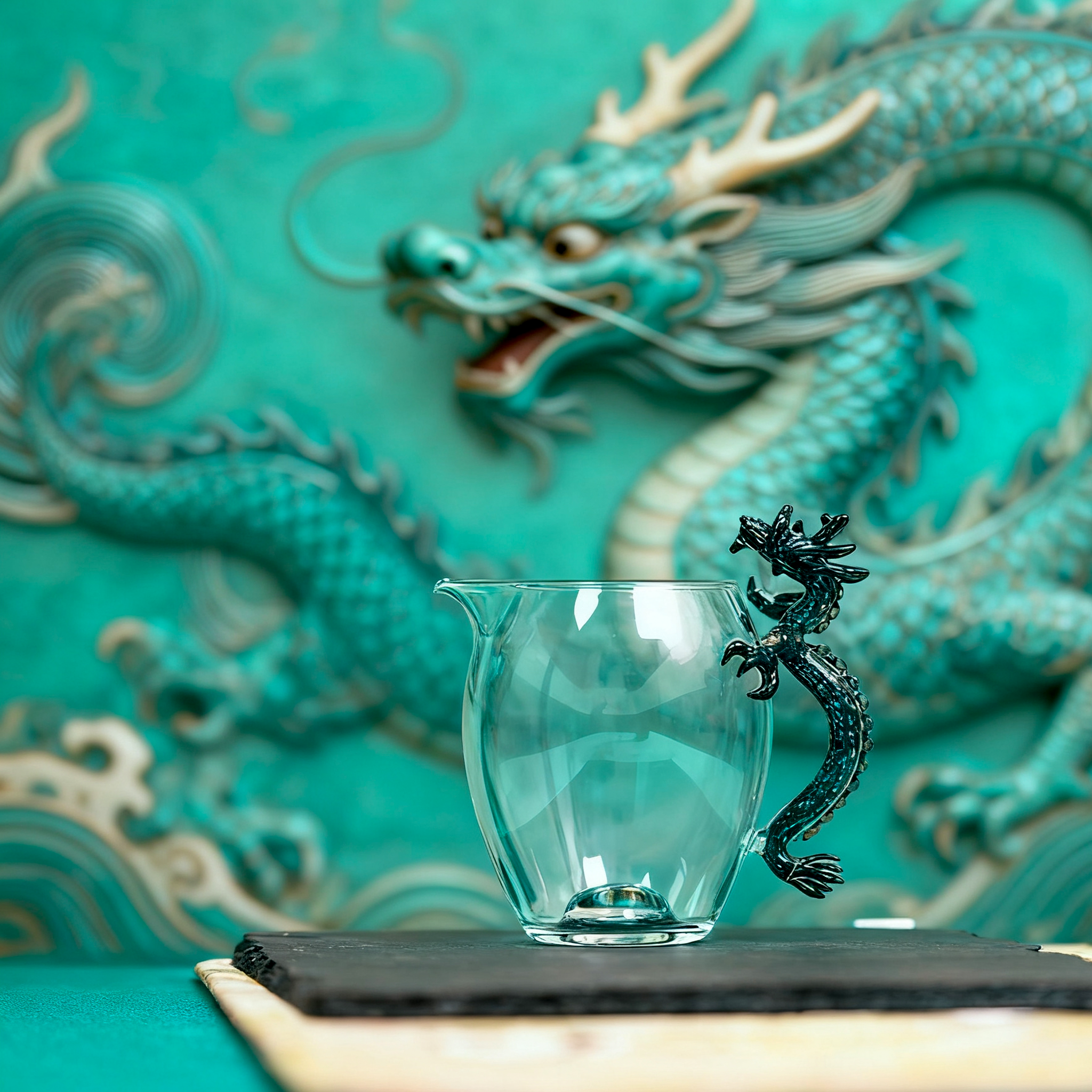 双12新品展会新品五彩黑龙公道杯个性茶具