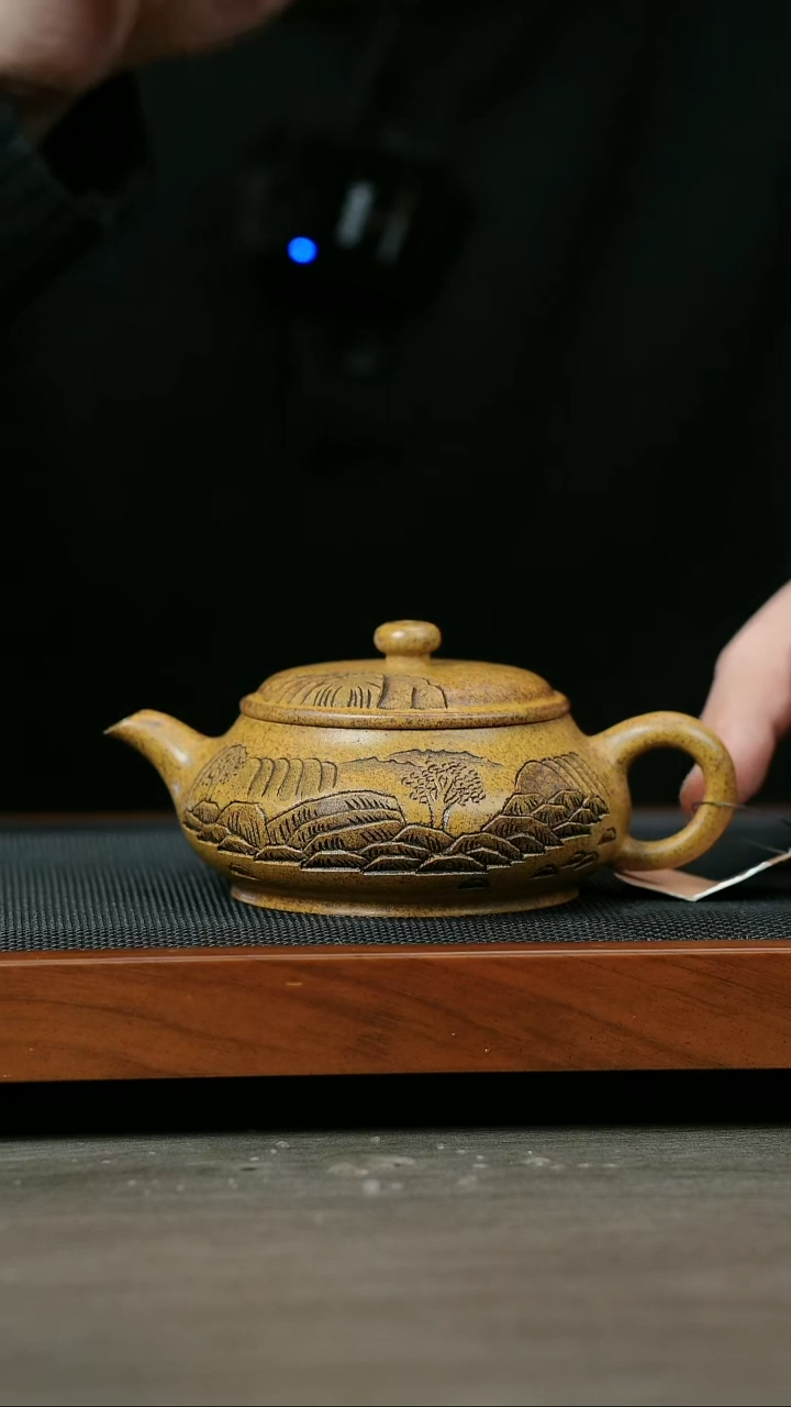 【闪购商品】紫砂茶壶H1163龙骨金砂观山明炉