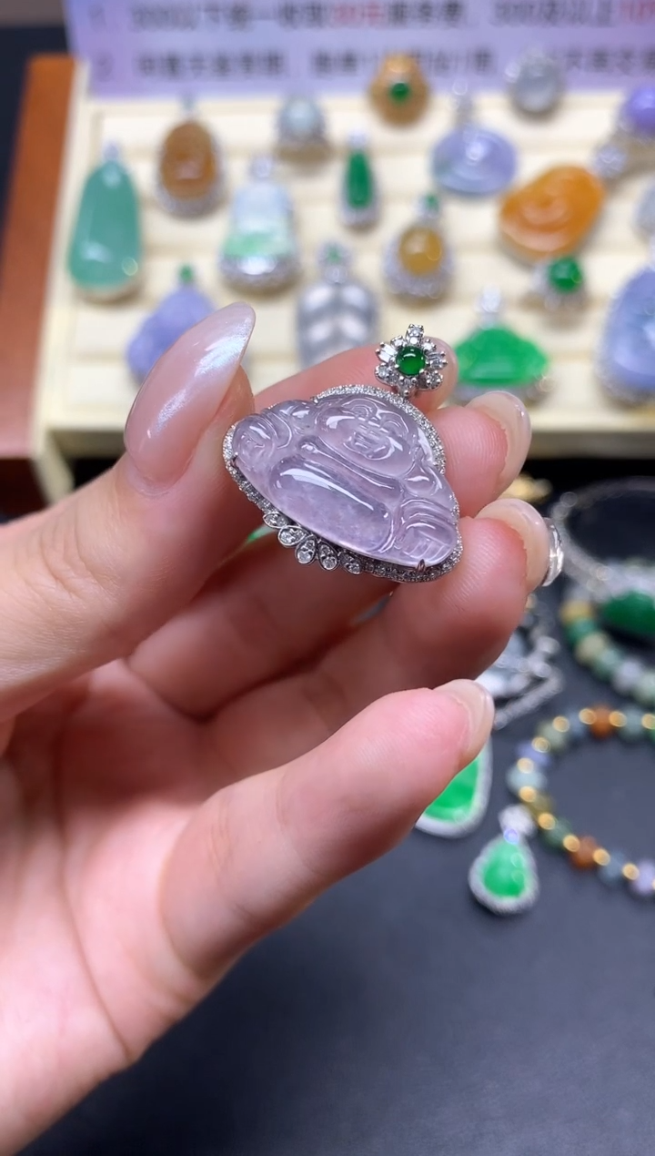 【闪购商品】翡翠吊坠(不含链)18K金镶嵌吊坠|3500+350