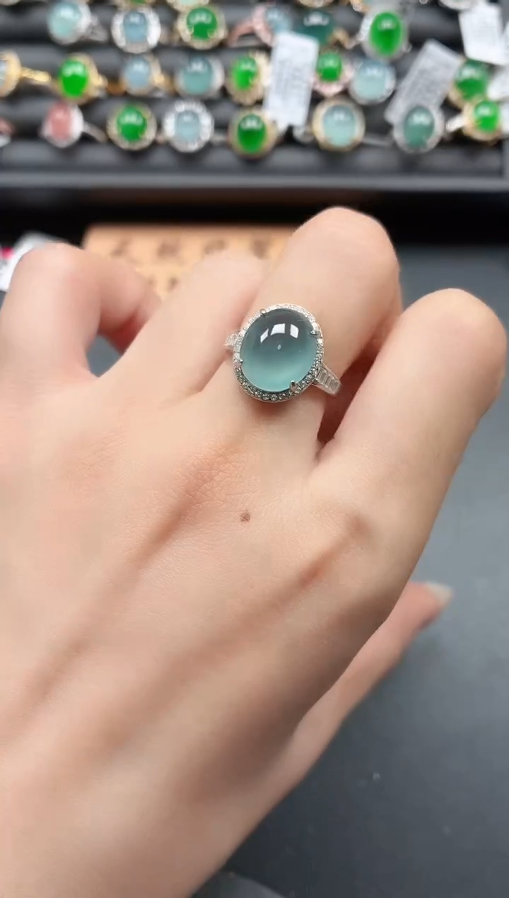 银S925镶嵌戒指翡翠11111