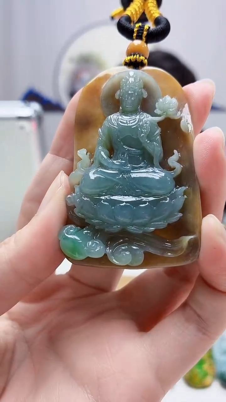 未镶嵌定制翡翠5060zm-毛货挂件96观音