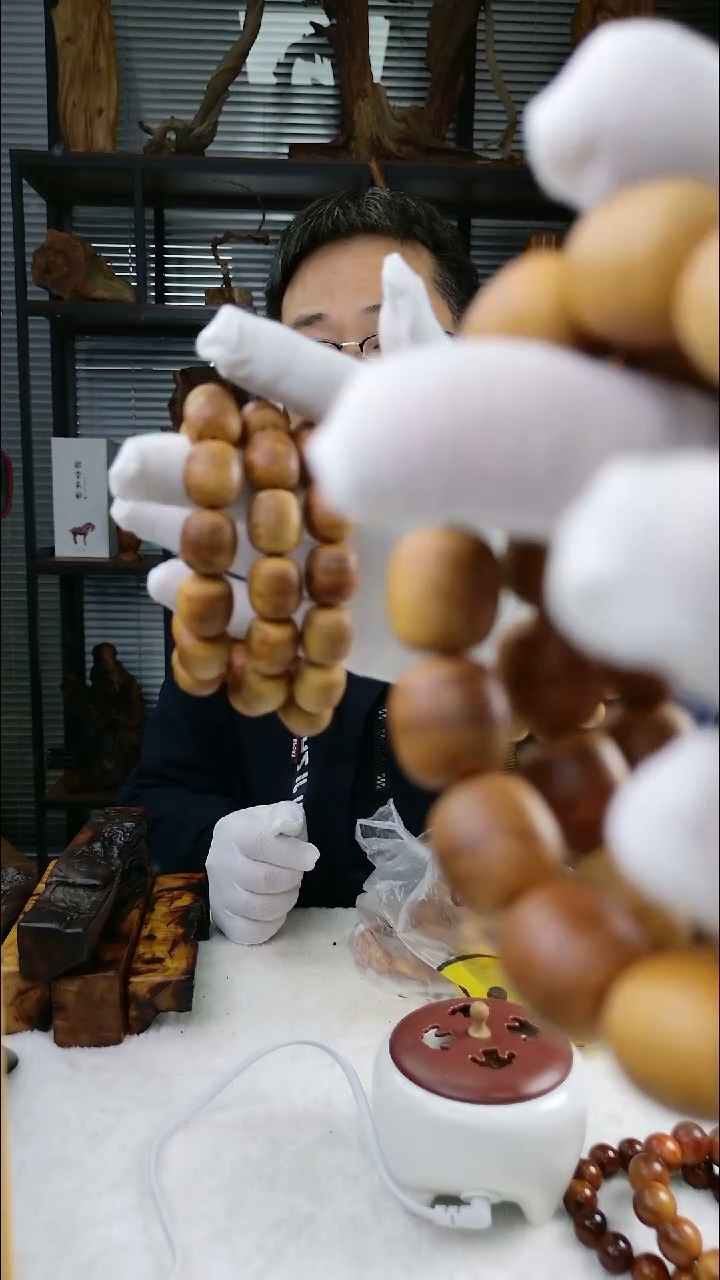 柏木手串/手链太行陈化崖柏17*19桶珠素珠崖柏单圈手串