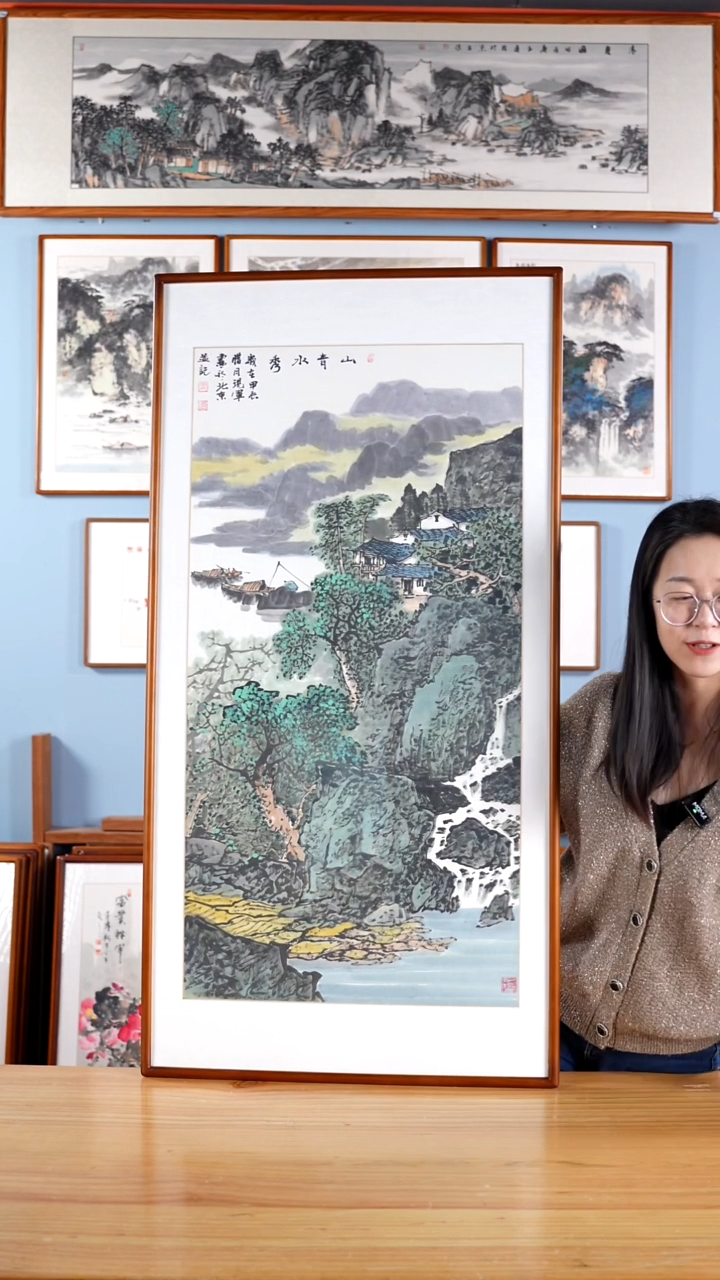 【闪购商品】国画张现军《山明水秀》带框发货122*62