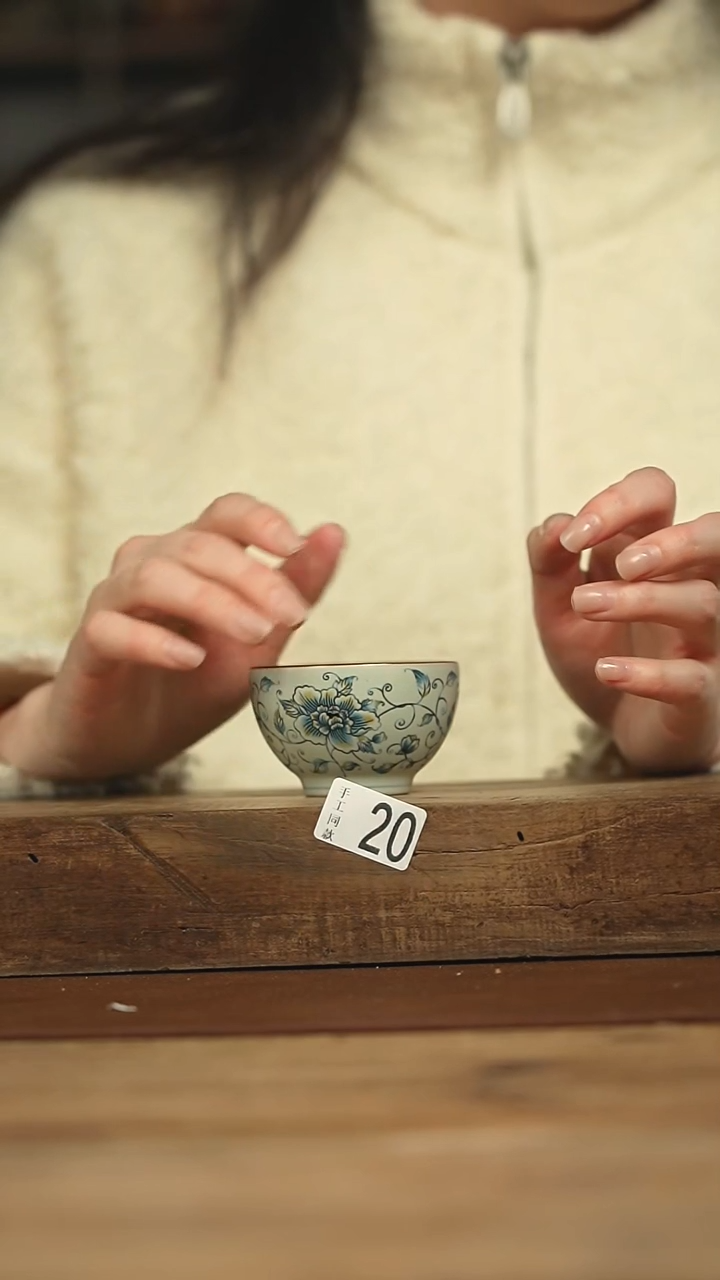 设计师手作款 青花手绘杯