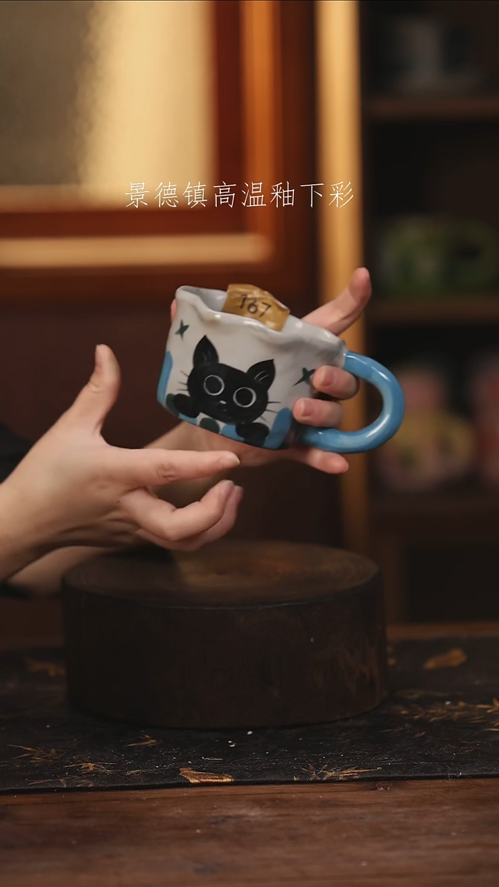 陶瓷景德镇高温釉下手绘陶瓷@L167@