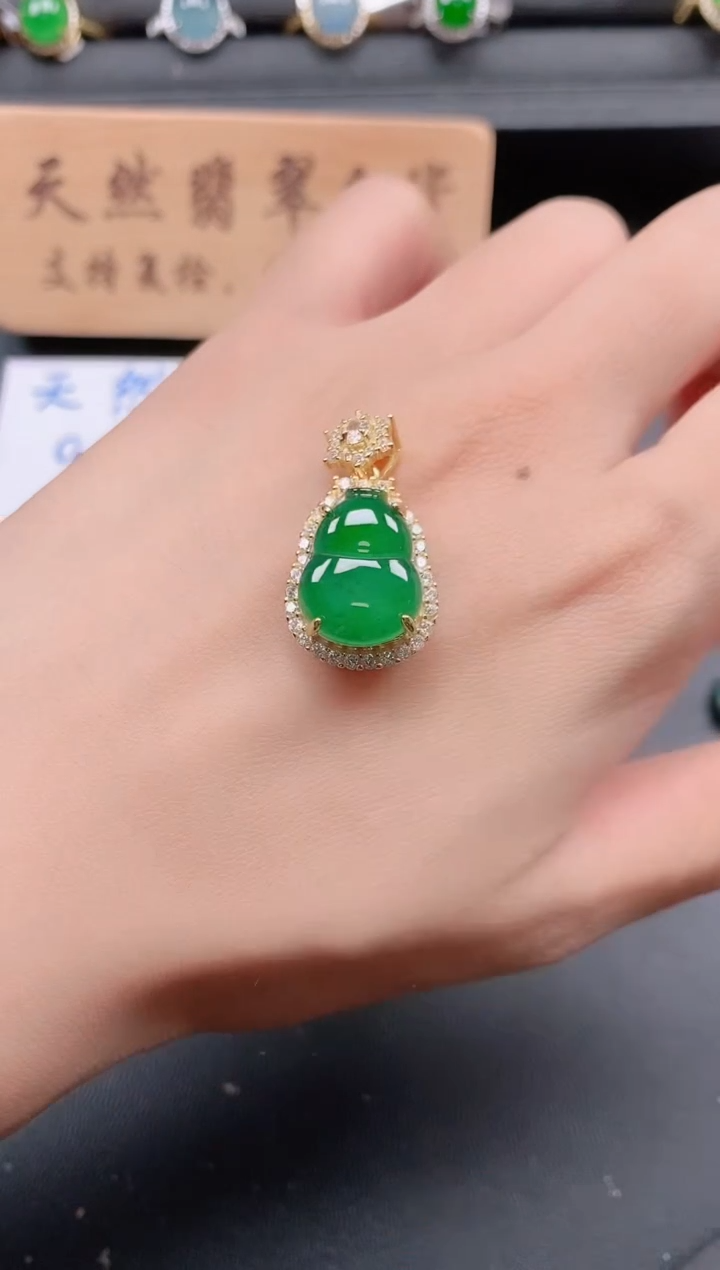 银S925镶嵌戒指翡翠11